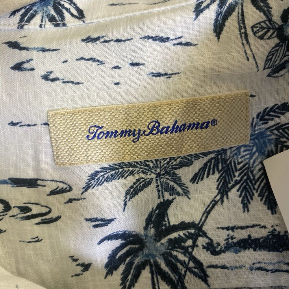 Tommy Bahama Hawaiian Shirt All Over Print Tropical Beach Men's Large NWT $120 - Picture 5 of 12